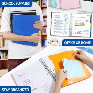 SUNEE 5 Subject College Ruled Spiral Notebook, 400 Pages, 8.5 x 11 Inches, Black - Image 22