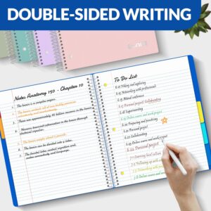 SUNEE 5 Subject College Ruled Spiral Notebook, 400 Pages, 8.5 x 11 Inches, Black - Image 24