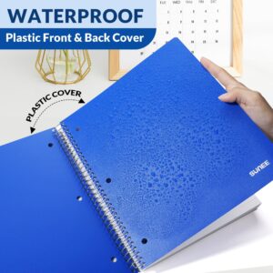 SUNEE 5 Subject College Ruled Spiral Notebook, 400 Pages, 8.5 x 11 Inches, Black - Image 25