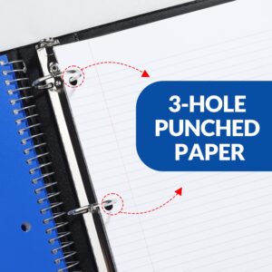 SUNEE 5 Subject College Ruled Spiral Notebook, 400 Pages, 8.5 x 11 Inches, Black - Image 29