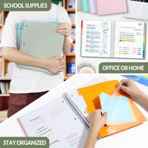 SUNEE 5 Subject College Ruled Spiral Notebook, 400 Pages, 8.5 x 11 Inches, Black - Image 36