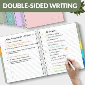 SUNEE 5 Subject College Ruled Spiral Notebook, 400 Pages, 8.5 x 11 Inches, Black - Image 38