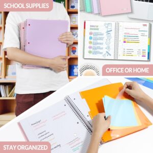 SUNEE 5 Subject College Ruled Spiral Notebook, 400 Pages, 8.5 x 11 Inches, Black - Image 57
