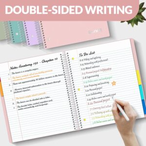 SUNEE 5 Subject College Ruled Spiral Notebook, 400 Pages, 8.5 x 11 Inches, Black - Image 59