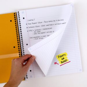 Five Star 1 Subject College Ruled Notebook Plus Study App, 8.5" x 11", Black, Poly, Spiral, 100 Sheets - Image 3