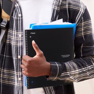 Five Star 1 Subject College Ruled Notebook Plus Study App, 8.5" x 11", Black, Poly, Spiral, 100 Sheets - Image 6
