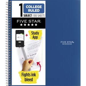 Five Star 1 Subject College Ruled Notebook Plus Study App, 8.5" x 11", Black, Poly, Spiral, 100 Sheets - Image 13