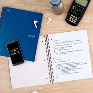 Five Star 1 Subject College Ruled Notebook Plus Study App, 8.5" x 11", Black, Poly, Spiral, 100 Sheets - Image 14
