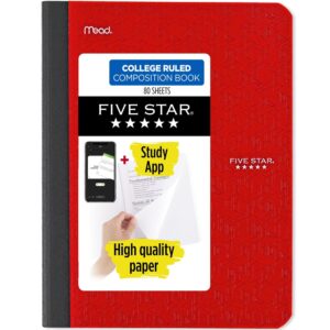 Five Star Composition Book Plus Study App, College Ruled, 80 Sheets, Poly, 7.5" x 9.75", Black - Image 17