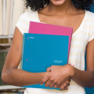 Five Star 3 Subject Wide Ruled Notebook Plus Study App, 8" x 10.5", Tidewater Blue, Poly, Spiral, 150 Sheets - Image 3