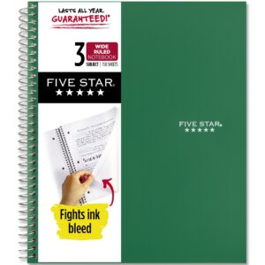 Five Star 3 Subject Wide Ruled Notebook Plus Study App, 8" x 10.5", Tidewater Blue, Poly, Spiral, 150 Sheets - Image 15