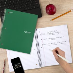 Five Star 3 Subject Wide Ruled Notebook Plus Study App, 8" x 10.5", Tidewater Blue, Poly, Spiral, 150 Sheets - Image 18