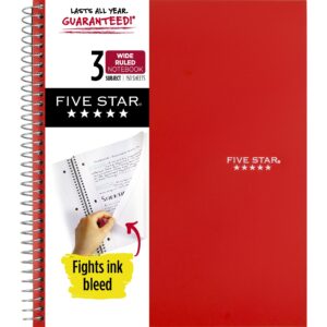 Five Star 3 Subject Wide Ruled Notebook Plus Study App, 8" x 10.5", Tidewater Blue, Poly, Spiral, 150 Sheets - Image 20