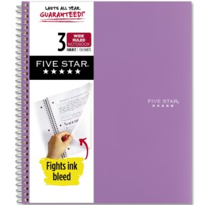 Five Star 3 Subject Wide Ruled Notebook Plus Study App, 8" x 10.5", Tidewater Blue, Poly, Spiral, 150 Sheets - Image 24