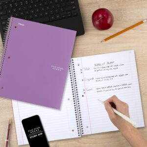 Five Star 3 Subject Wide Ruled Notebook Plus Study App, 8" x 10.5", Tidewater Blue, Poly, Spiral, 150 Sheets - Image 27