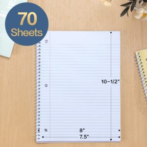 Deli Morandi Spiral Notebook, College Ruled, 1-Subject Notebook, Thick Paper, 140 Pages, 8"x 10-1/2", Assorted Colors, 6 Pack - Image 6