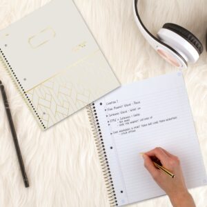 Five Star Modern Lines 1 Subject College Ruled Notebook Plus Study App, 8.5" x 11", Weave, Poly, Spiral, 80 Sheets - Image 3