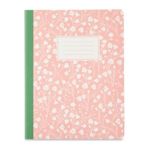 Pen+Gear College Ruled Composition Book, 7.5" x 9.75", Pink Floral, 80 Sheets - Image 1