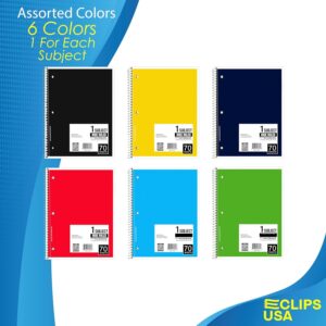 E-CLIPS USA Wide Ruled Single Subject Spiral Notebook, 50 GSM, 70 Sheets, 48 Pack - Image 4