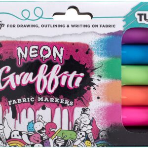 Tulip Bullet Tip Fabric Markers: Neon, 6 pack