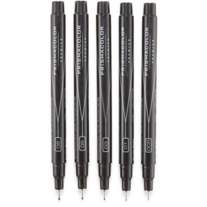 Prismacolor Premier Fine Line Markers, Black, 5-Pack