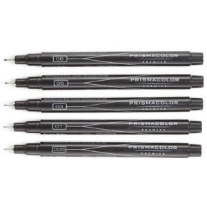 Prismacolor Premier Fine Line Markers, Black, 5-Pack