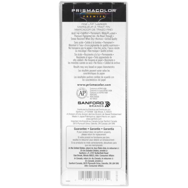 Prismacolor Premier Fine Line Markers, Black, 5-Pack
