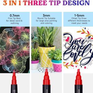 LET'S RESIN 12 Colors Acrylic Paint Markers, 3 Tips Multi-Purpose & High-Capacity Acrylic Paint Pens, Perfect Resin Supplies for Resin Crafts, Rock, Stone, Canvas, Glass, DIY Making Art Supplies - Image 3