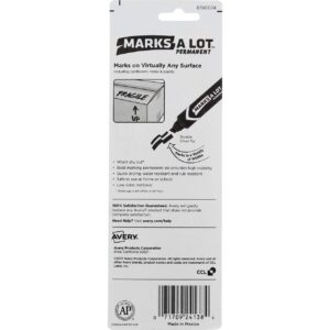 Marks-A-Lot Jumbo Chisel Tip Permanent Marker, Black 1 ea (Pack of 2)