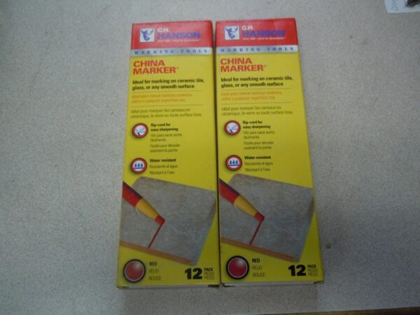 Opal-C.H. Hanson China Marker Red Lumber Crayon 2 Packs Of 12 Markers Each 10390
