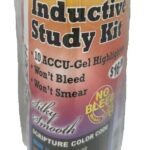 Accu-Gel Inductive Study Kit 10 Assorted Color No Bleed Highlighters Travel Bag