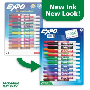 EXPO Dry Erase Markers Whiteboard Markers with Low Odor Ink Fine Tip Assorted Vibrant Colors 21 Count