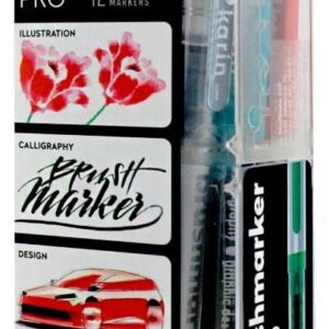 Karin Brushmarkers Pro Markers and Sets - Set of 12, Basic Colors with Blender - Image 5
