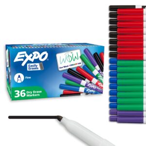 EXPO Dry Erase Markers, Fine Tip, Assorted Colors, 36 Count - Image 2