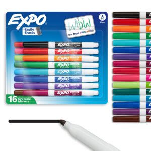 EXPO Dry Erase Markers, Fine Tip, Assorted Colors, 16 Count - Image 1
