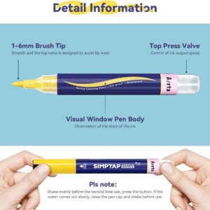 SIMPTAP Top Valve Action Markers, Set of 24 Colors Acrylic Paint Pens Art Supplies for Adults - Image 4