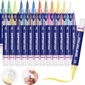 SIMPTAP Top Valve Action Markers, Set of 24 Colors Acrylic Paint Pens Art Supplies for Adults - Image 11