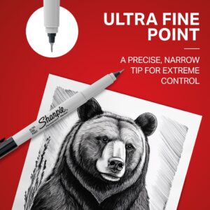 Sharpie Permanent Markers, Ultra Fine Point, Black, 12 Count