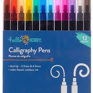 Hello Hobby Multicolor Calligraphy Marker Set, 12 Count Adult - Image 1
