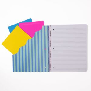 Ecokind by U Style Striped 1 Subject Notebook with Front Pocket, College Rule, 8.5" x 10.5", 80 Sheets - Image 3