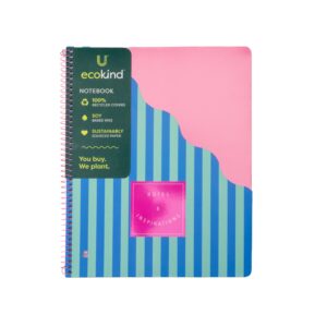 Ecokind by U Style Striped 1 Subject Notebook with Front Pocket, College Rule, 8.5" x 10.5", 80 Sheets - Image 7