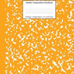 Notebooks College Ruled: Marble Composition Notebook College Ruled: Orange Marble Notebooks, School Supplies, Notebooks for School (Paperback) - Image 1