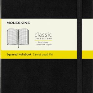 Moleskine Classic Notebook, Hard Cover, Large (5" x 8.25"), Squared, Black, - Image 1