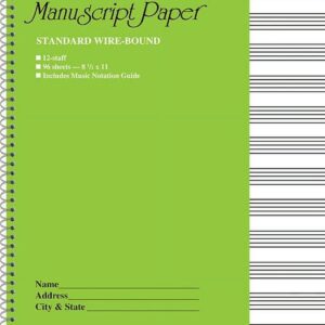 Standard Wirebound Manuscript Paper (Green Cover) - Image 1