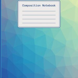 Composition Notebook: 120 pages college ruled notebook, ideal for students, title and date boxes, 8.5x11, high quality paper, back to school, green / blue triangle, tessellation (Paperback) - Image 1