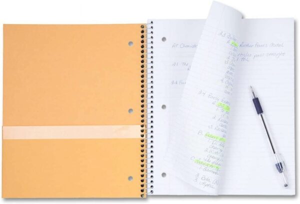 Five Star Spiral Notebook + Study App, 5 Subject, College Ruled Paper, 11″ X 8-1/2″, 200 Sheets, Black, 1 Count (72081)