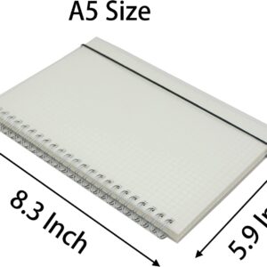 Spiral Notebook, 3 Pcs A5 Thick Plastic Translucent Frosting Hardcover Graph Paper 80 Sheets -160 Pages Journals for Study and Notes (A5 5.7" x 8.3"- Grid 3pcs) - Image 2