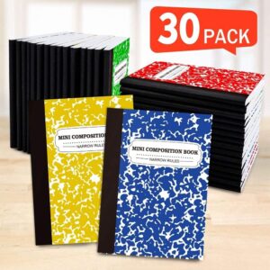 Composition Notebook, Mini Sized 30 Pack 5 Colors Narrow Ruled Mini Composition Books Bulk by Feela, Small Pocket Marble Cute Journal Notebooks, Pocket Sized 4.5 x 3.25 in - Image 5