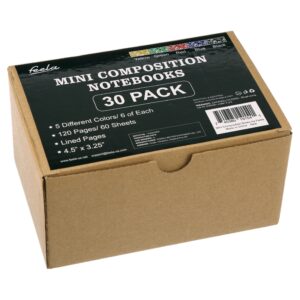 Composition Notebook, Mini Sized 30 Pack 5 Colors Narrow Ruled Mini Composition Books Bulk by Feela, Small Pocket Marble Cute Journal Notebooks, Pocket Sized 4.5 x 3.25 in - Image 12