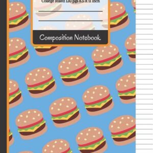 Composition Notebook: Cheese Burger College Ruled Notebook for Girls, Kids, School, Students and Teachers (Back To School Notebooks) (Paperback)